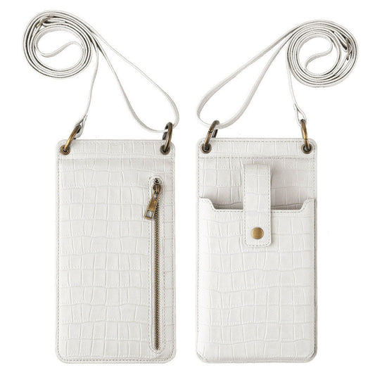 Multi-function Crossbody Bags For Mobile Phone Crocodile-pattern Wallet Card Holder.